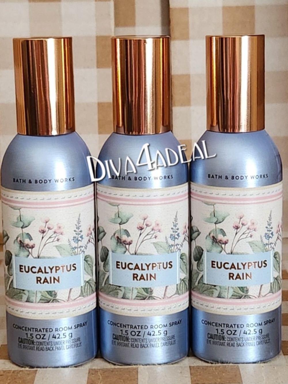 3X Bath & Body Works EUCALYPTUS RAIN Concentrated Room Spray Bundle